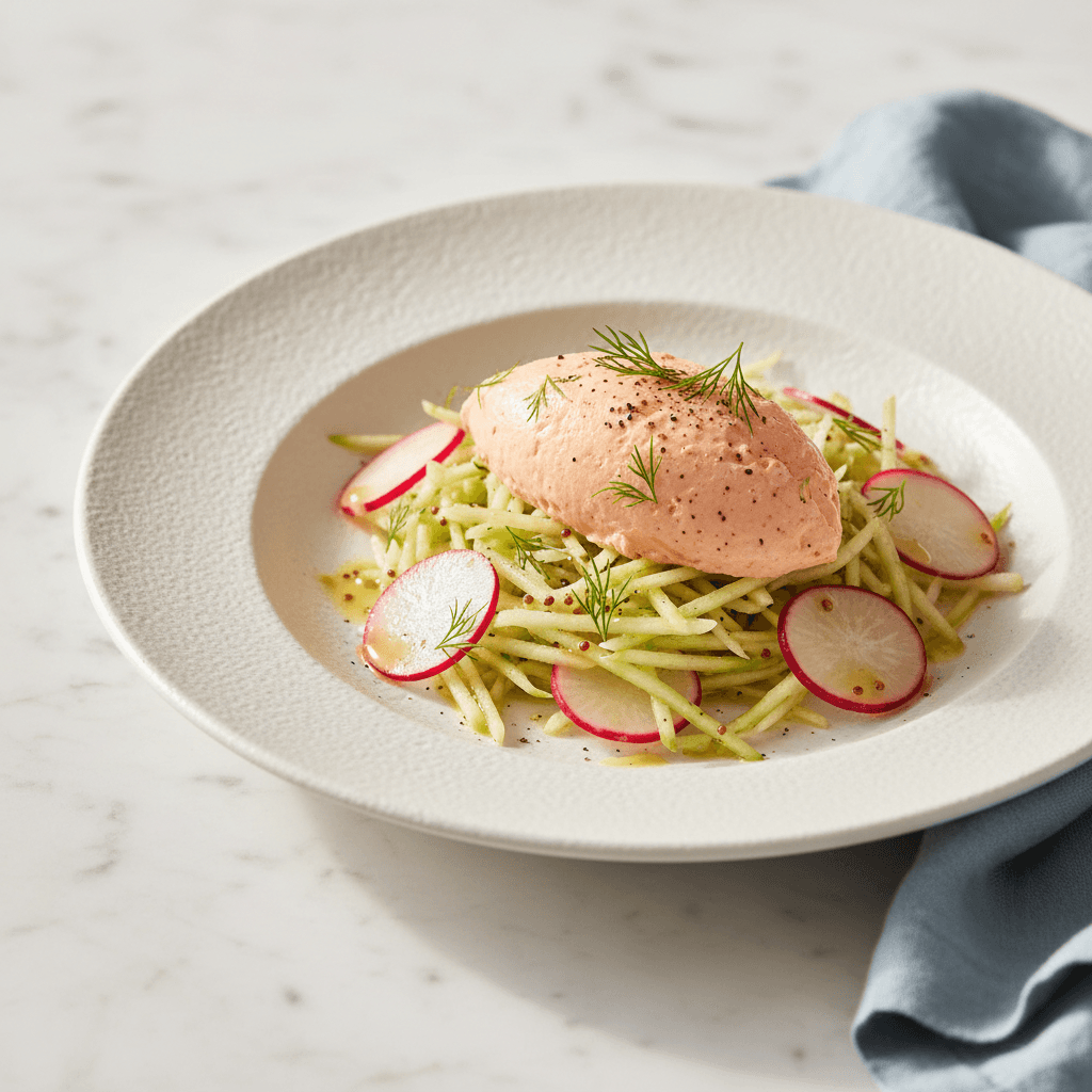 Lachs-Mousse mit Kohlrabi-Slaw - Thermomix Rezept