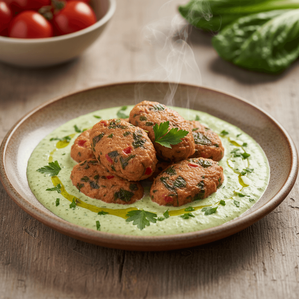 Bayerische Wirsing-Tomaten-Nockerl mit Petersilien-Dip - Bild 1