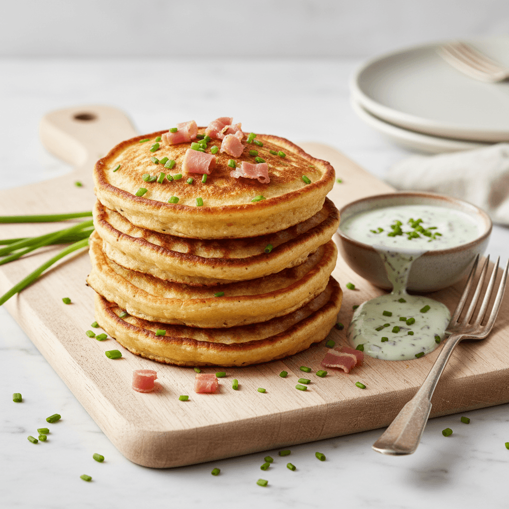 Herzhafte Schinken-Schnittlauch-Pfannkuchen - Bild 1