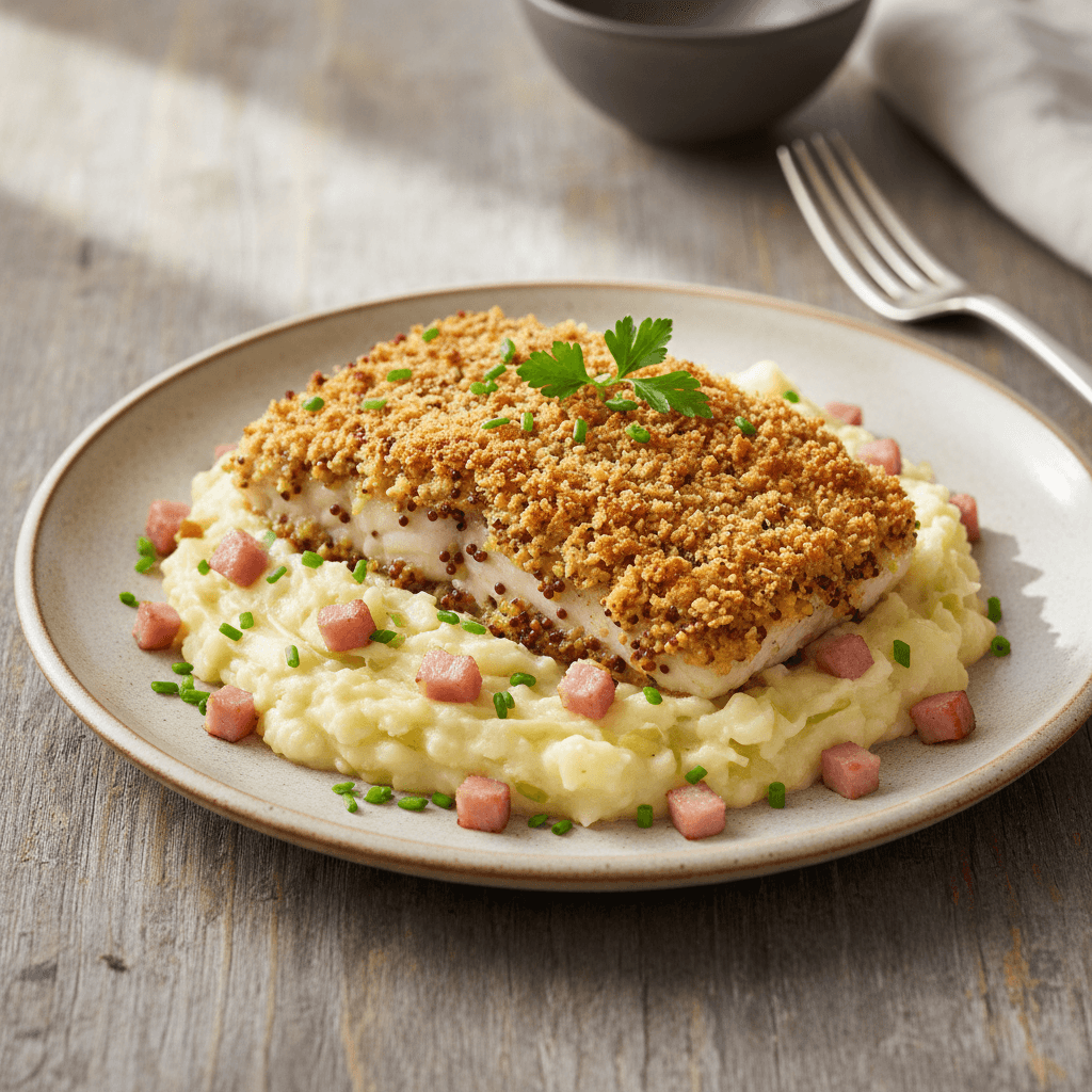 Karpfen mit Senfkruste & Kohlstampf - Thermomix Rezept